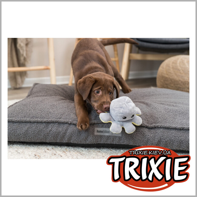 ТРИКСИ Украина - Осьминог двухсторонний для собак Trixie 35928 (плюш), 19см, серый/желтый