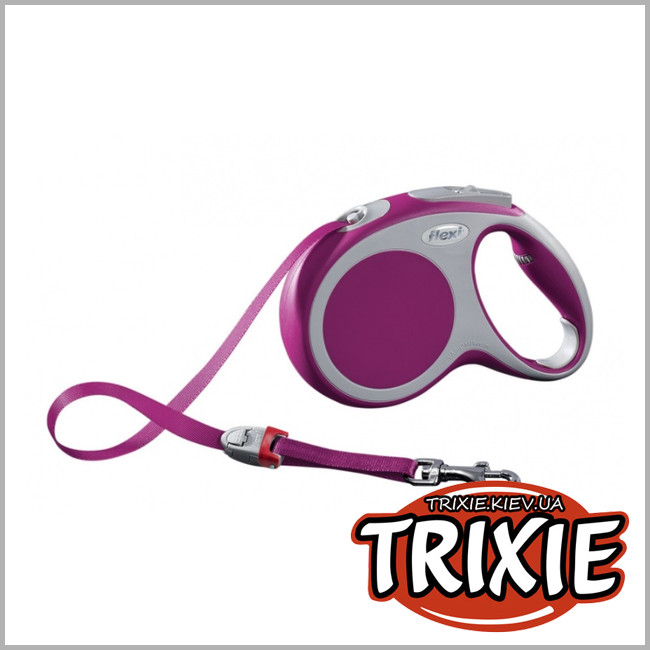 ТРИКСИ Украина - Рулетки для собак TRIXIE VARIO  (Размер: 5м/до25кг, Цвет: розовый)