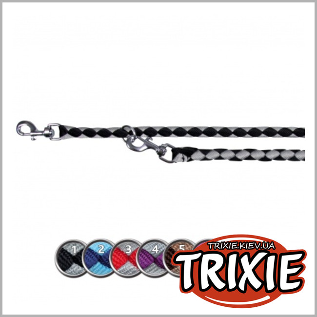 ТРИКСИ Украина - Поводок с амортизатором TRIXIE -  Cavo (Размер :2м/12мм, Цвет:чёрный/серебро, нейлон)