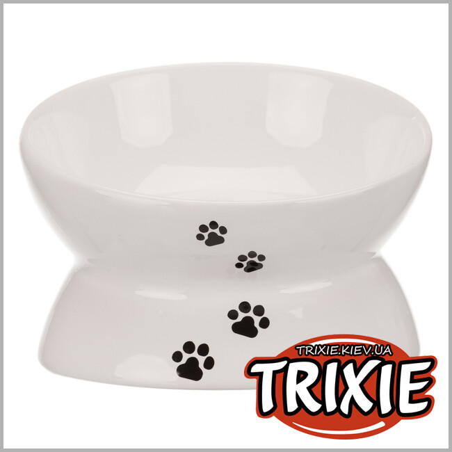 ТРІКСІ Україна - Висока миска для кішки Trixie Ceramic Bowl (керамічна 150 ml /ø 13 см білий)