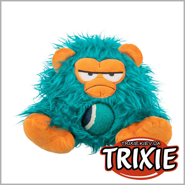ТРИКСИ Украина - Игрушка для собак Trixie 36089 Монстр с теннисным мячом плюшевый 25 см.