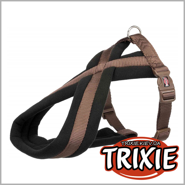 ТРІКСІ Україна - Шлей для собак Premium-TRIXIE (L: 60–100см/25мм, мокка)