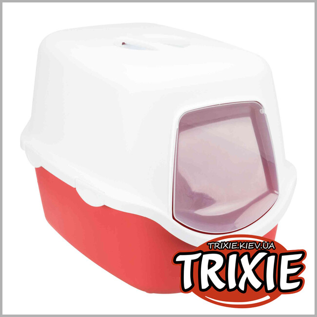ТРІКСІ Україна - Туалет-будиночок для котів TRIXIE - Vico (40*40*56см бордовий/крем)