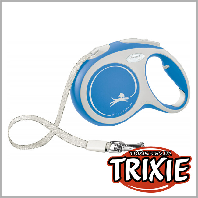 ТРИКСИ Украина - Флекси New COMFORT Trixie (L, 5м/до 60кг, синий)