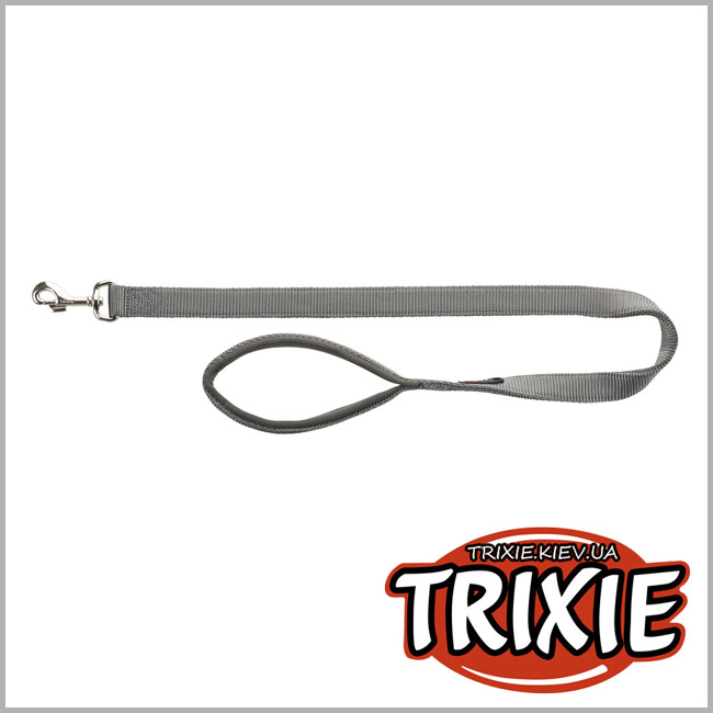 ТРИКСИ Украина - Поводок для собак Trixie 203016 "Premium", длинный, M-L: 1.80м/20мм, графит