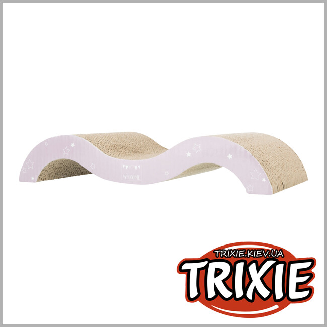 ТРІКСІ Україна - Дряпка для кошенят Trixie 48012 Wave Junior з котячою м'ятою картон світло-бузкова/м'ятна 38х7х18 см