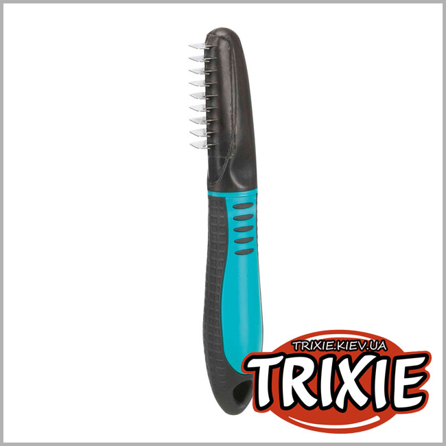 ТРИКСИ Украина - Колтунорез с изогнутыми зубцами TRIXIE (ручка пластик, 18 cм)
