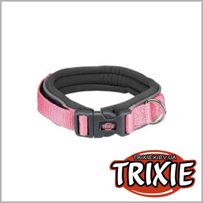 ТРИКСИ Украина - Ошейник Trixie Premium с подкладкой для собак (L: 48–55см/30мм, фламинго)