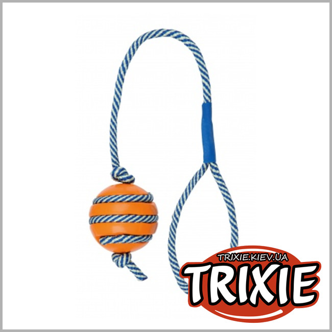 ТРИКСИ Украина - Мяч на светящемся канате  для собак TRIXIE