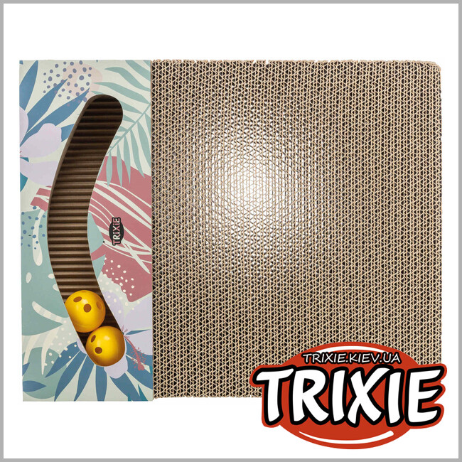 ТРІКСІ Україна - Дряпка для котів Trixie 48006 з двома кульками та котячою м'ятою картонна 38х5х30 см