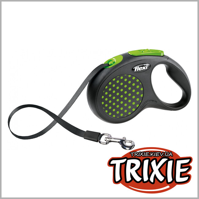ТРИКСИ Украина - Флекси TRIXIE - DESIGN (S: 5м/до 15 кг, зелёный)