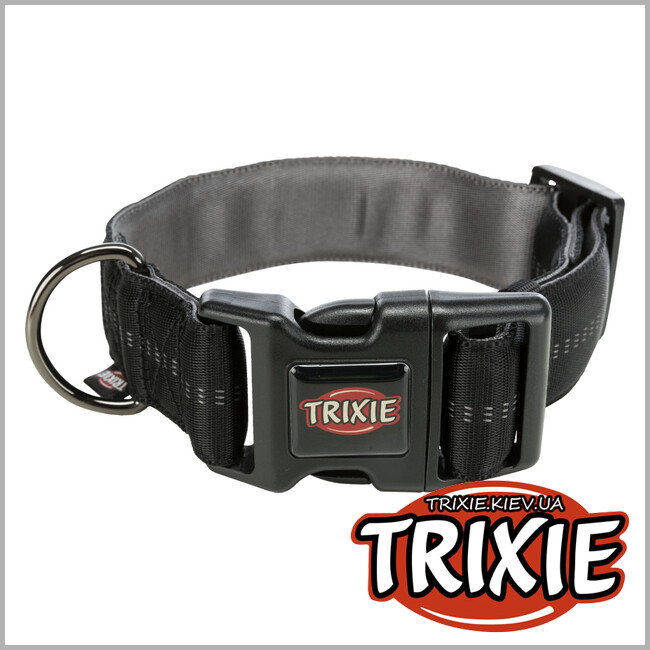 ТРИКСИ Украина - Широкий ошейник  Trixie Softline Elegance (M-L: 40-55см/38мм, черный/графит)