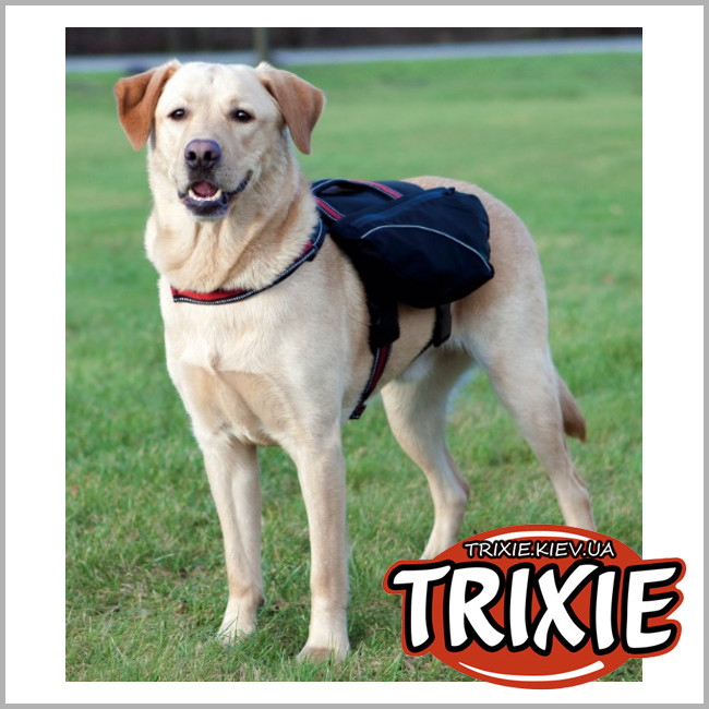 ТРИКСИ Украина - Шлея-рюкзак для собак TRIXIE (Размер L: 31х17см,черный, нейлон)