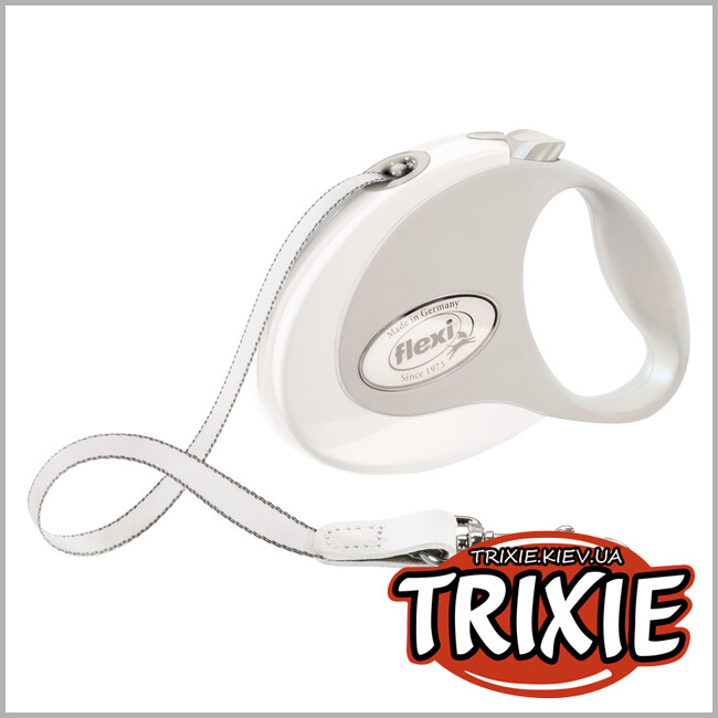 ТРИКСИ Украина - Флекси STYLE-TRIXIE (S, 3м/до 12кг, белый)