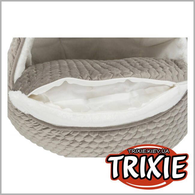 ТРИКСИ Украина - Лежак пещера Trixie Livia (плюш 45*33см серо-коричневый / кремовый)