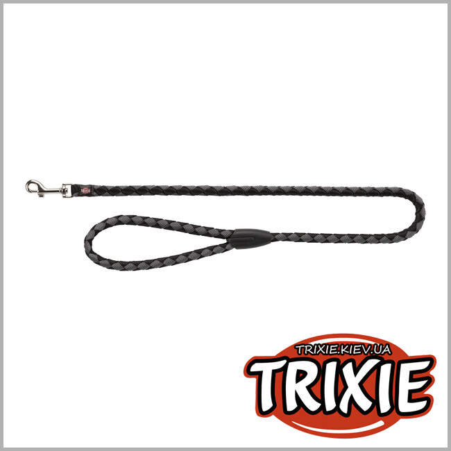 ТРИКСИ Украина - Поводок Trixie 143420 "Cavo" для животных, S-M: 1.00м/12мм, черный/графит