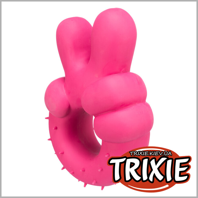 ТРИКСИ Украина - Игрушка-знак Trixie 35519 "Рука мира" (латекс), 14см
