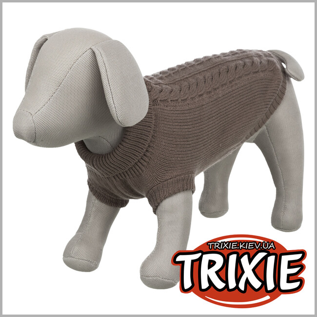 ТРИКСИ Украина - Пуловер для собак Trixie-Kenton ( акрил S - 34*44*40 серо-коричневый)