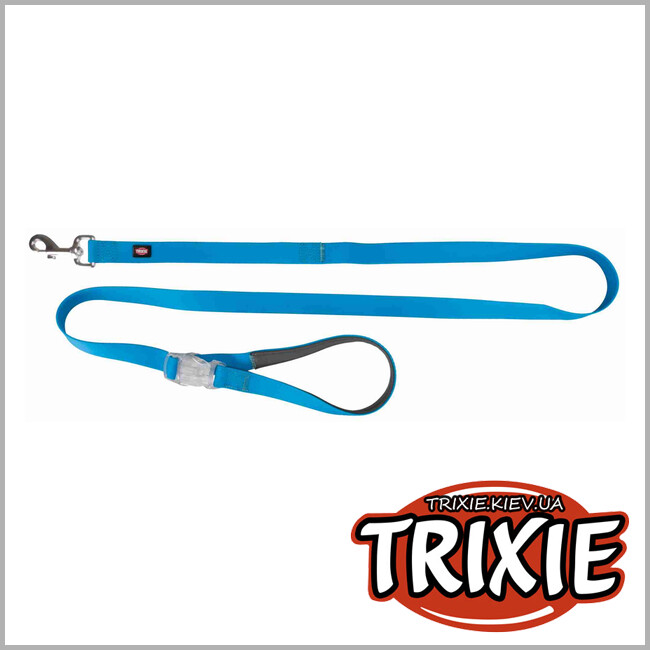 ТРИКСИ Украина -  Поводок с пряжкой со встроенной вспышкой TRIXIE (Размер: 1.20–1.80 м/25 мм, USB, синий, неон)