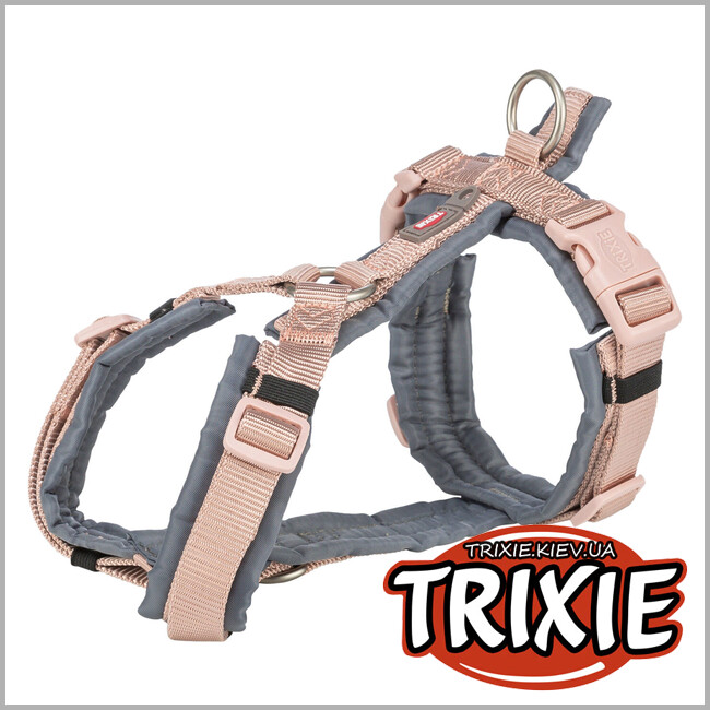 ТРИКСИ Украина - Шлей для собак Trixie 1997435 Premium трекинговый L 70–85 см 25 мм розово-серый