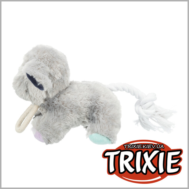 ТРИКСИ Украина - Собака  Trixie Junior Dog с канатом (плюш со звуком 24см)