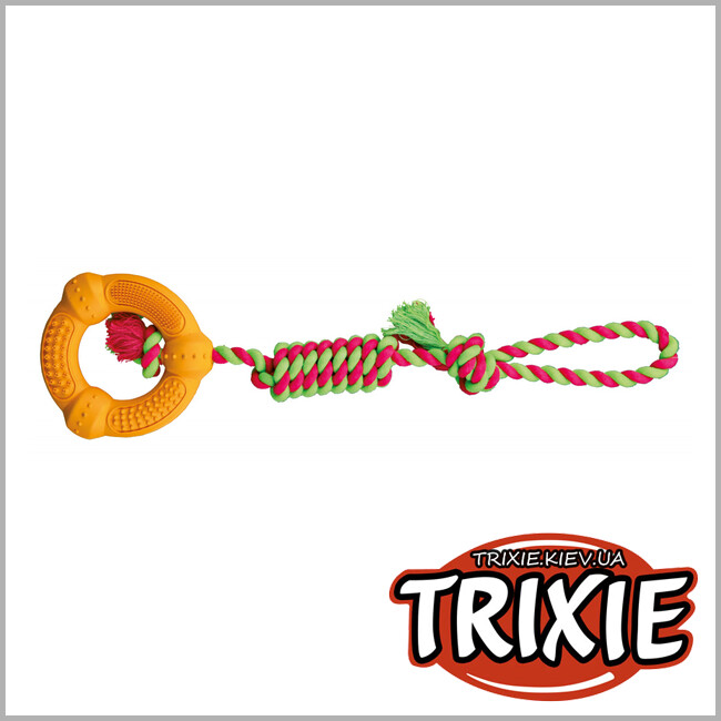 ТРІКСІ Україна - Кільце для зубів на канаті для собак TRIXIE - Denta Fun (12cm / 41 cm)