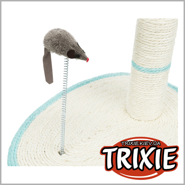 ТРІКСІ Україна - Дряпка-стовпчик Trixie 4306 для котів з іграшкою на мотузці та мишкою на пружині сизаль/плюш 40х30х50 см