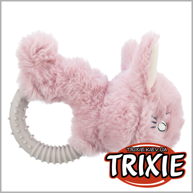 ТРИКСИ Украина - Junior Trixie 36163 игрушка кролик-кольцо (плюш/ТПГ), 14см