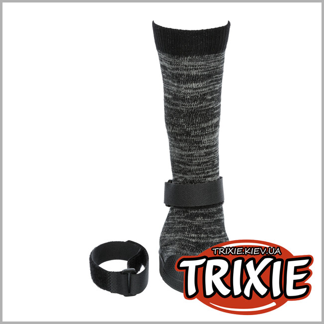 ТРИКСИ Украина -  Защитные носки д/собак Walker Socks-TRIXIE (ХS, черный/серый (2шт/уп)