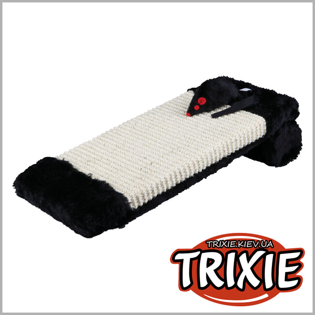 ТРІКСІ Україна - Дряпка для котів Trixie 4303 з валиком та іграшкою сизаль/плюш чорна 15x35 см