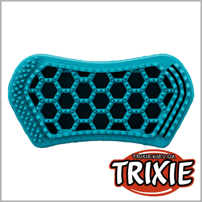 ТРИКСИ Украина - Массажная щетка TRIXIE с широким зубом (резина,6х12см,бирюза)