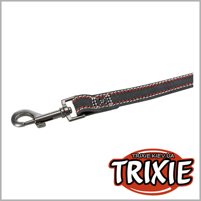 ТРИКСИ Украина - Поводок Native-TRIXIE ( Размер S–M: 1.00м/15мм, антрацит, кожа)