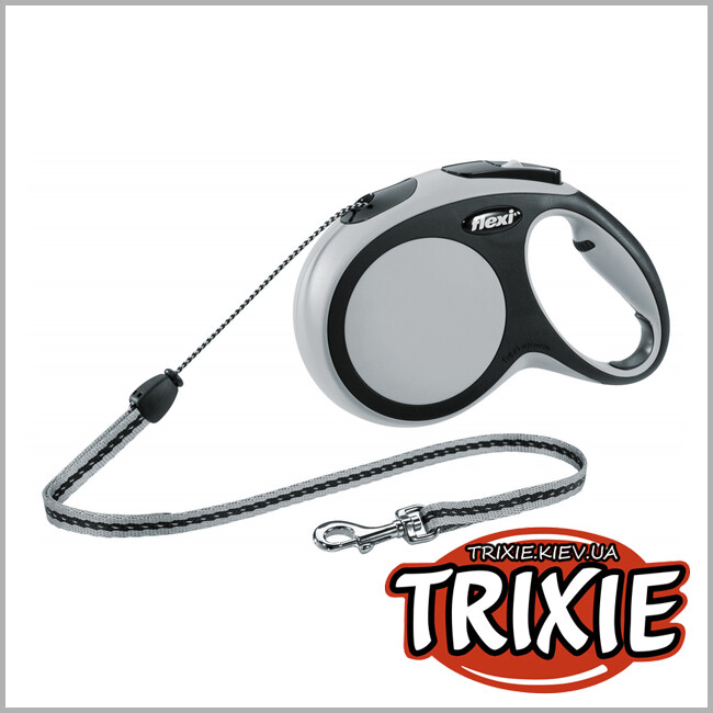ТРИКСИ Украина - Флекси TRIXIE - New COMFORT (M: 8 м/20 кг, серый)