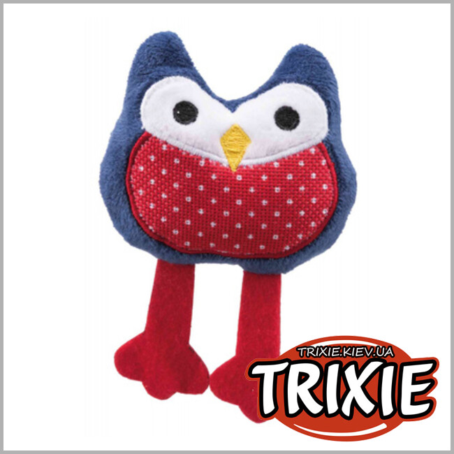 ТРІКСІ Україна - Сова з плюшу та тканини - іграшка для котів Trixie (13см)