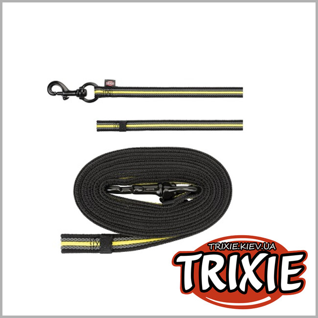 ТРИКСИ Украина - Поводок TRIXIE Fusion Sporting (Размеры: 3.00м/17мм, черно-желтый)