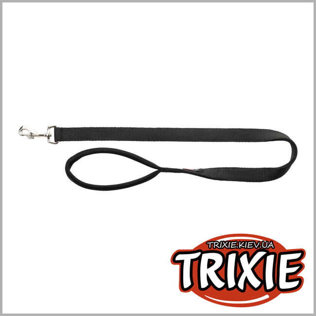 ТРИКСИ Украина - Поводок для собак Trixie 203001 "Premium", длинный, M-L: 1.80м/20мм, черный