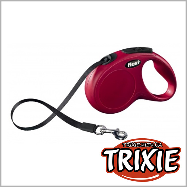 ТРИКСИ Украина - Рулетки для собак TRIXIE - New CLASSIC COMPACT (Размер: 5м/до50кг, Цвет: красный)
