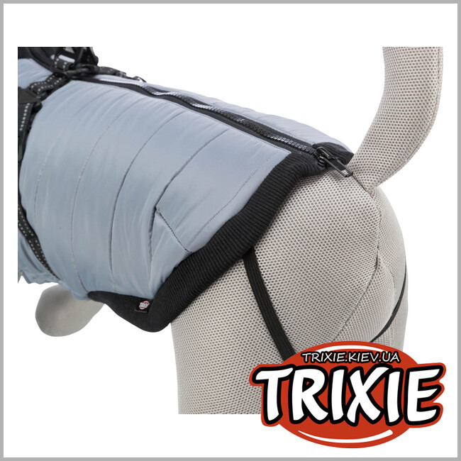 ТРИКСИ Украина - Пальто Trixie 680344 со шлейкой Pontis S: 36см, серый