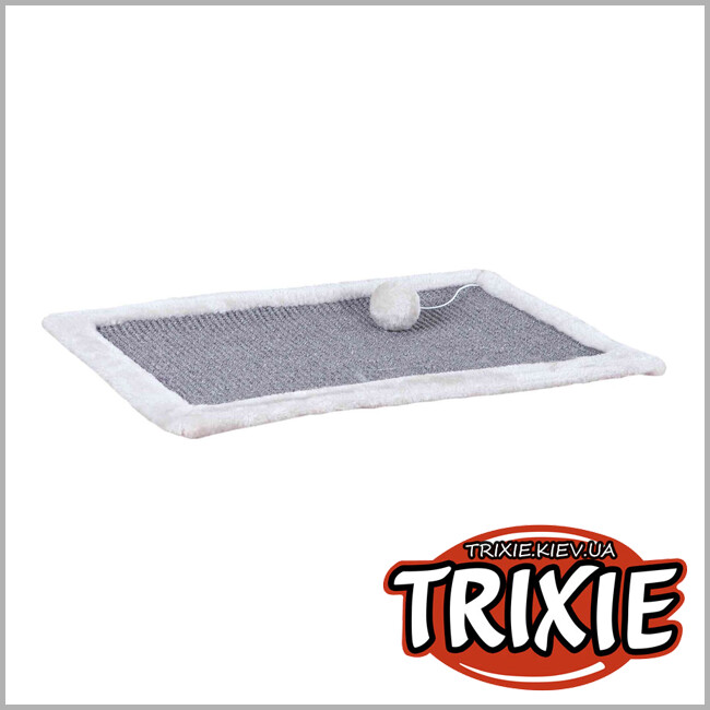 ТРІКСІ Україна - Драпак - килимок для котів Trixie 43110 з плюшевою рамкою, 55х35 см, сірий/світло-сірий