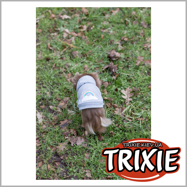 ТРИКСИ Украина - Худи с капюшоном Trixie 680804 "Rainbow Falls", XS: 30 см, светло-серый