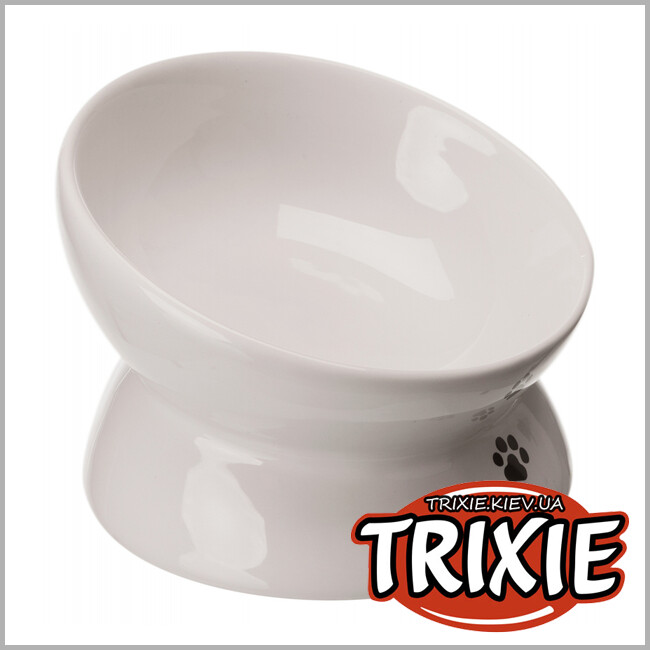 ТРІКСІ Україна - Висока миска для кішки Trixie Ceramic Bowl (керамічна 150 ml /ø 13 см білий)