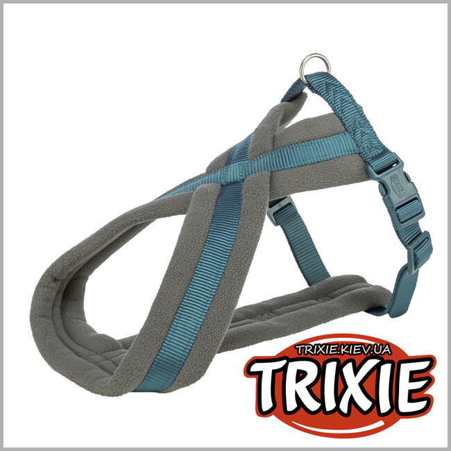 ТРІКСІ Україна - Шлея для собак Trixie 204232 Premium туристична L–XL 70–110 см 25 мм синьо-зелена