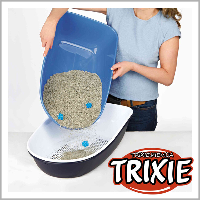ТРІКСІ Україна - Туалет із розділеною системою Trixie Berto Hygienic separate (39*22*59cm блакитний/петрол/білий)