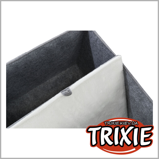 ТРІКСІ Україна - Дряпка-будиночок Trixie 44433 Saul для котів сизаль/плюш сіра/біла 39х39х64 см