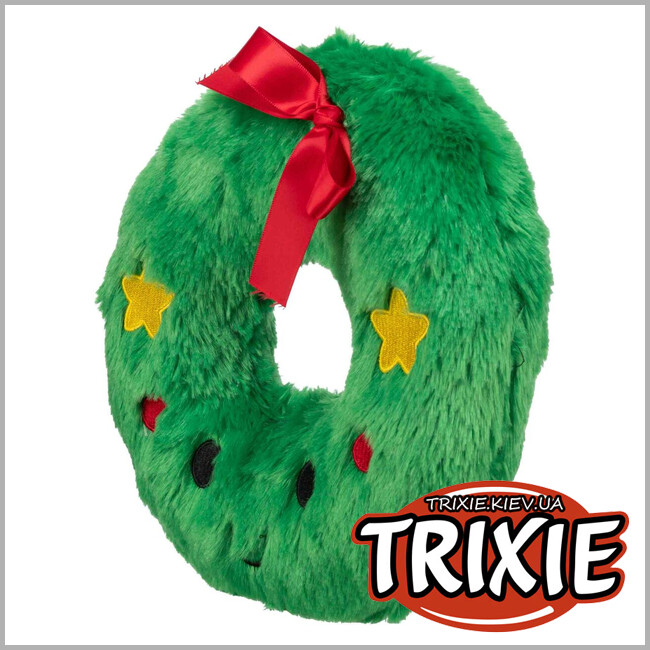 ТРИКСИ Украина - Игрушка "Рождественский венчик" Trixie 92627 для собак плюш 22 см