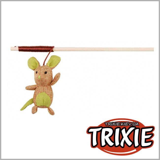 ТРИКСИ Украина - Игрушка удочка с мышкой  из джута TRIXIE ( из джута 40 см)