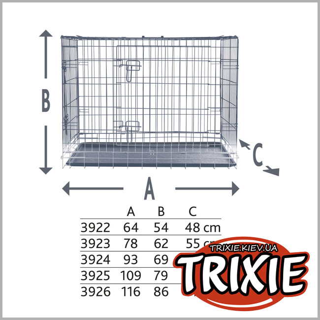 ТРИКСИ Украина - Клетка переносная металлическая для животных Trixie 3926 "Home Kennel" 116*86*77см