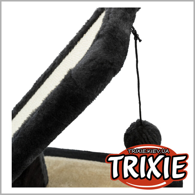 ТРІКСІ Україна - Дряпка для котів Trixie 43115 з 2 іграшками дощечка на підставці сизаль/плюш чорна 30х40х42 см