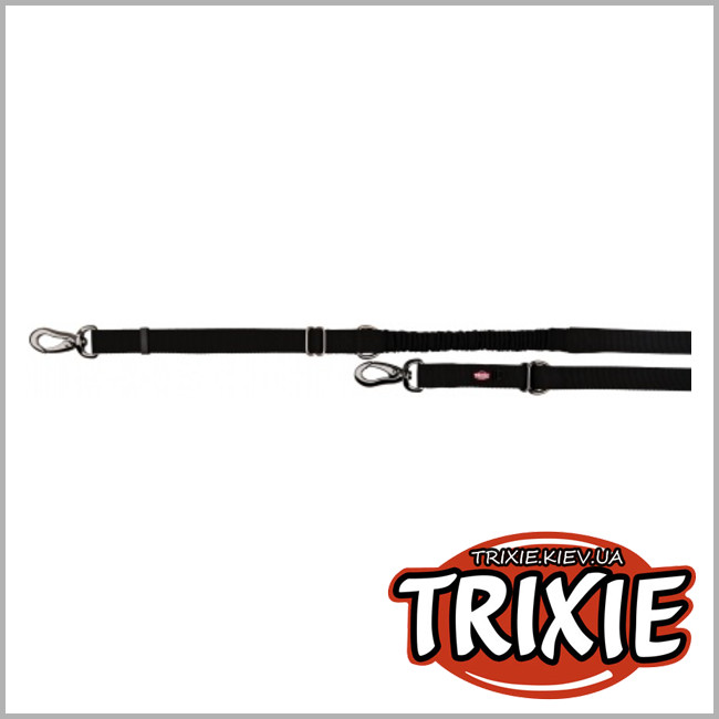 ТРИКСИ Украина - Поводок с амортизатором TRIXIE -  Experience(Размер:2.20–2.40м/20мм, Цвет:черный, нейлон)