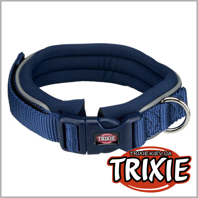 ТРИКСИ Украина - Ошейник TRIXIE Premium с неопреновой подкладкой (M–L: 42–48 см/30мм, индиго)